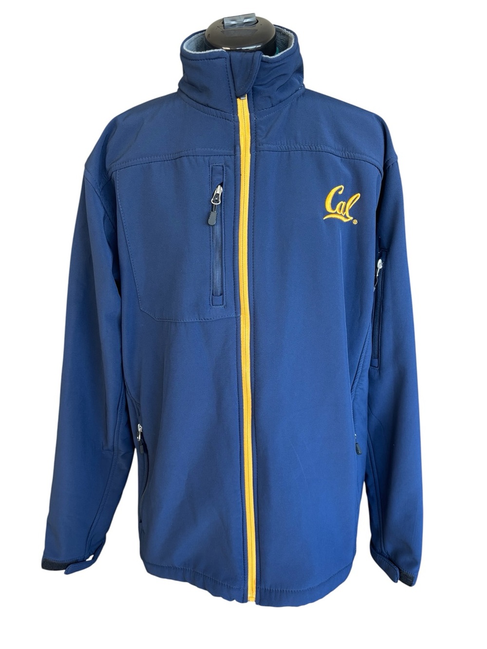 Knights Apparel Cal Bears California Navy Softshell Jacket Yellow Embroidery